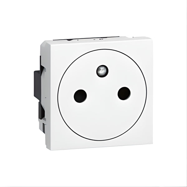 Mosaic 2-pole + earth flush-mounting socket 2 modules White