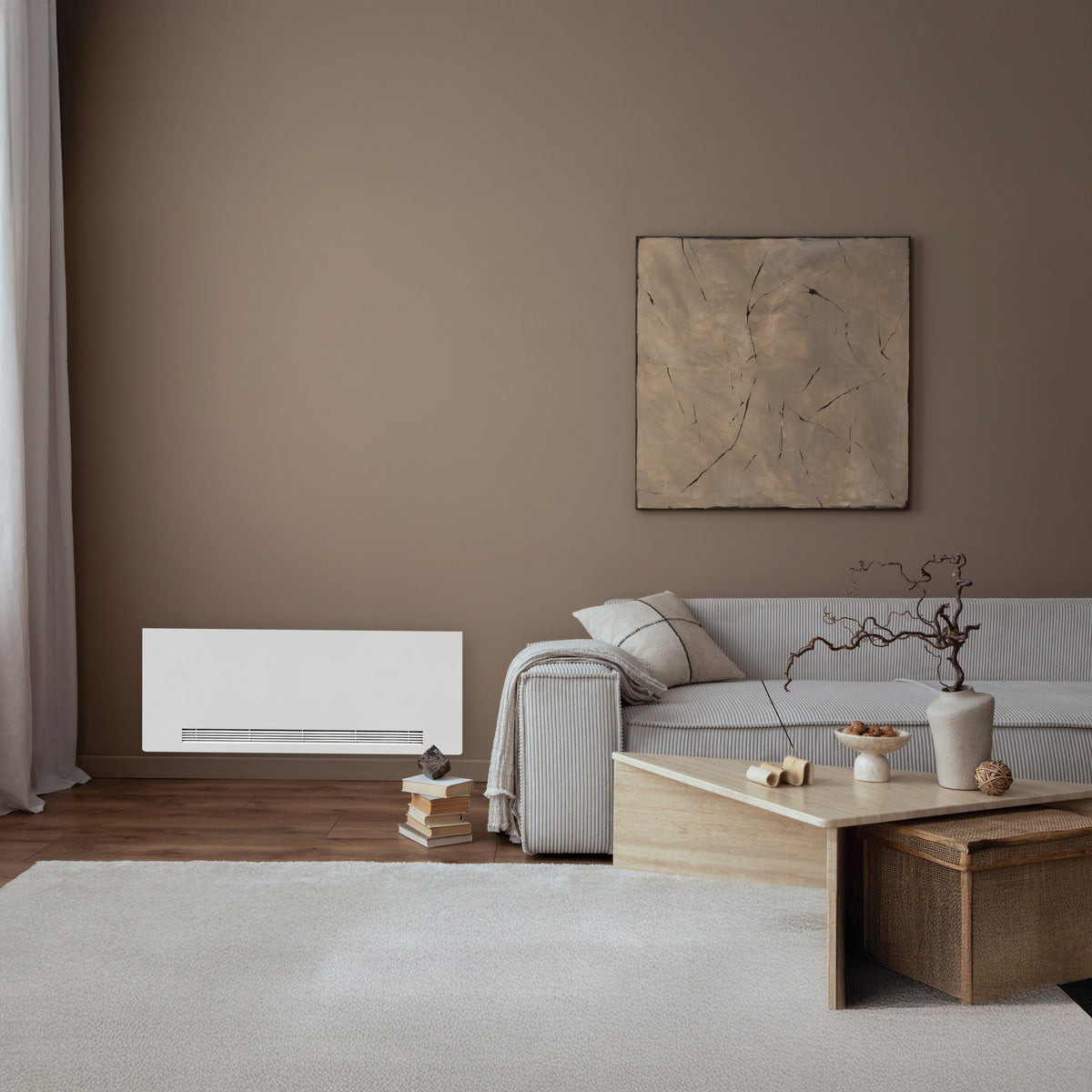 STELRAD THERMOBREEZE - RADIATEUR POMPE À CHALEUR - CHAUFFAGE ET REFROIDISSEMENT - RACCORDEMENT INFÉRIEUR - 465X1400MM - BLANC MAT