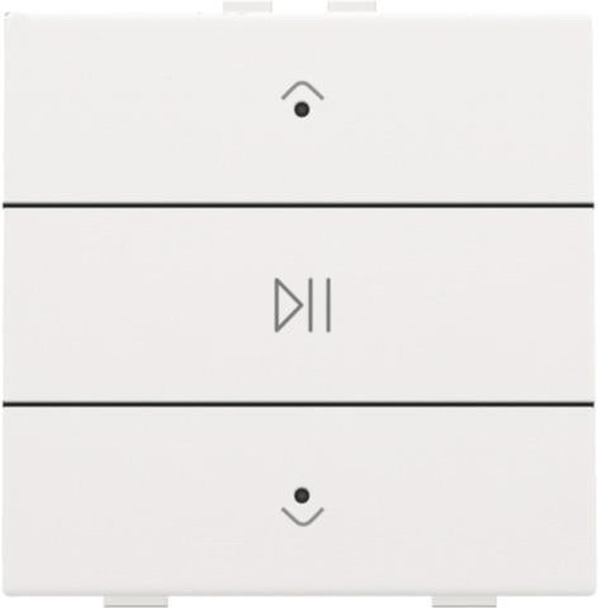 Eenvoudige audiobediening met LED voor Niko Home bediening in wit staal.