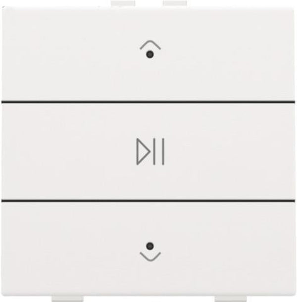 Eenvoudige audiobediening met LED voor Niko Home bediening in wit staal.