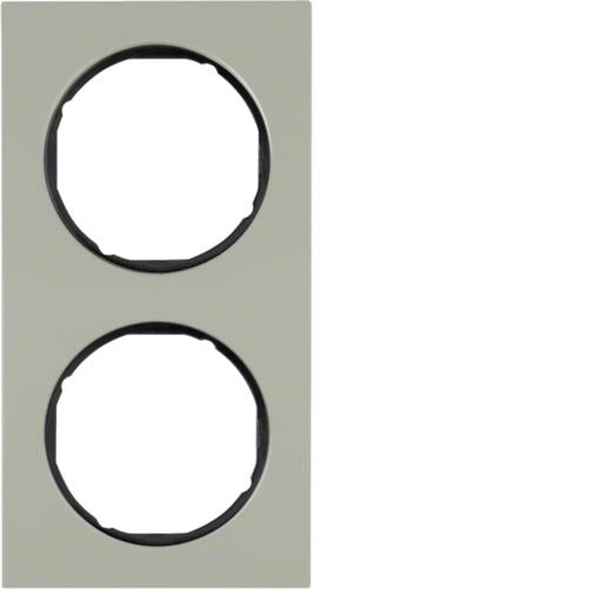 Cover plate 2-gang Berker R.3 Stainless steel / Black