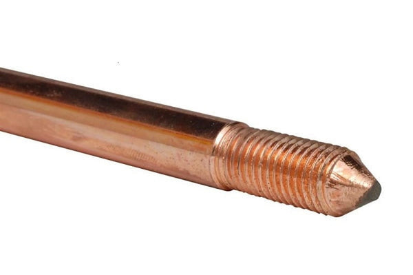 Copper-clad earth rod, round, 16mm, 1.5 meters, 30µ (micron), connectable