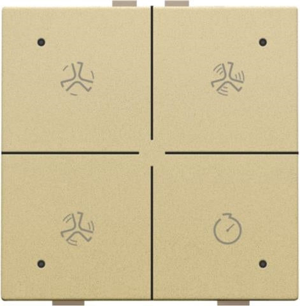 Ventilatieregeling met LED voor Niko Home Control, Aluminium Goud