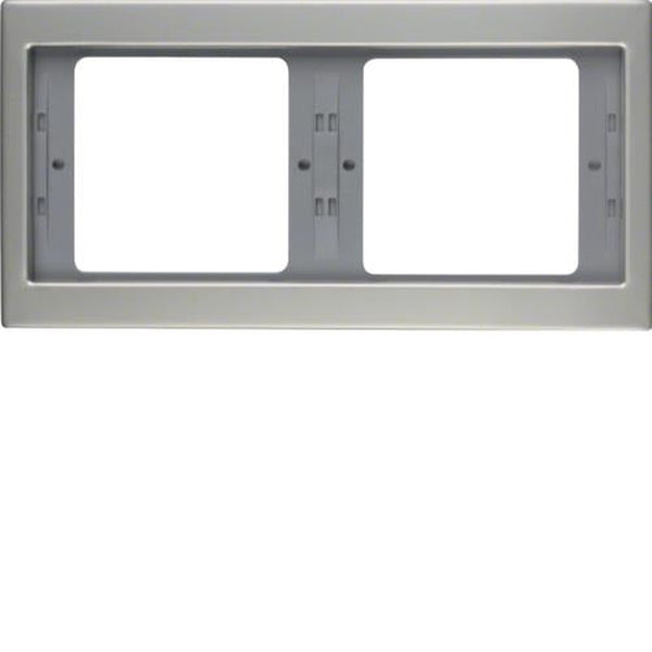 Plaque de recouvrement 2 postes pour montage horizontal Berker K.5