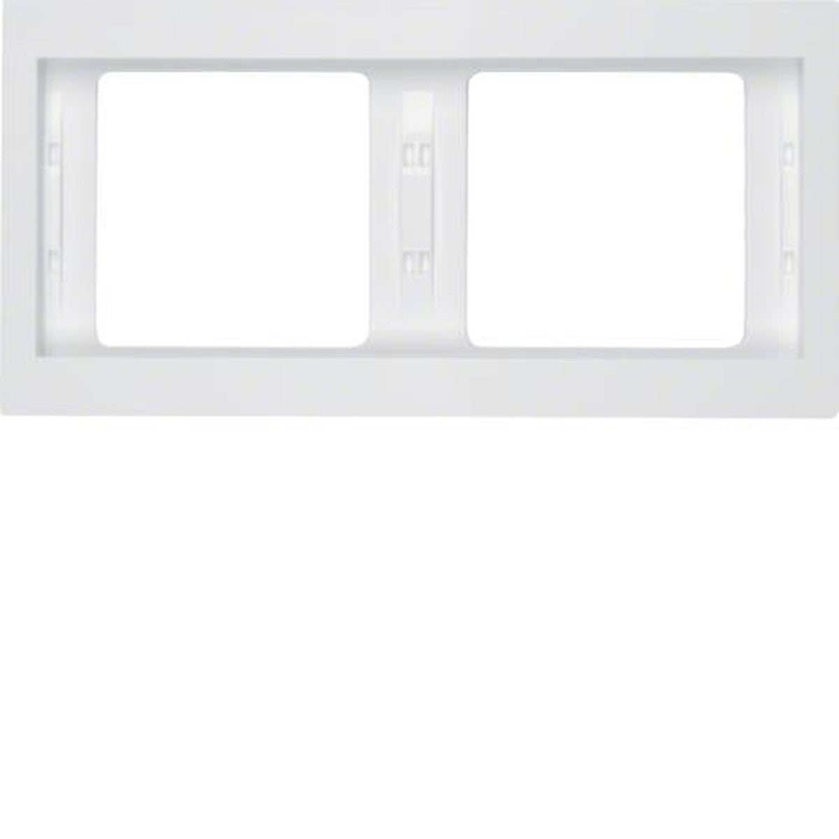 Plaque de recouvrement 2 postes pour montage horizontal Berker K.1 Blanc polaire, brillant