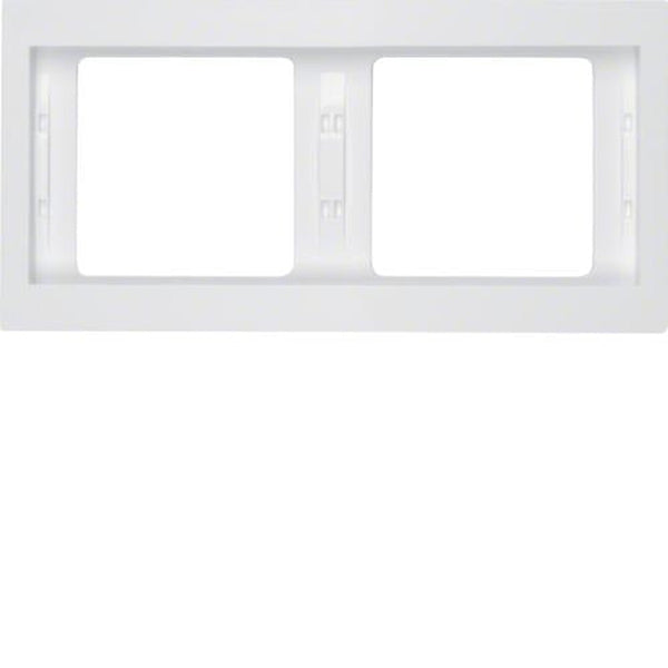Plaque de recouvrement 2 postes pour montage horizontal Berker K.1 Blanc polaire, brillant