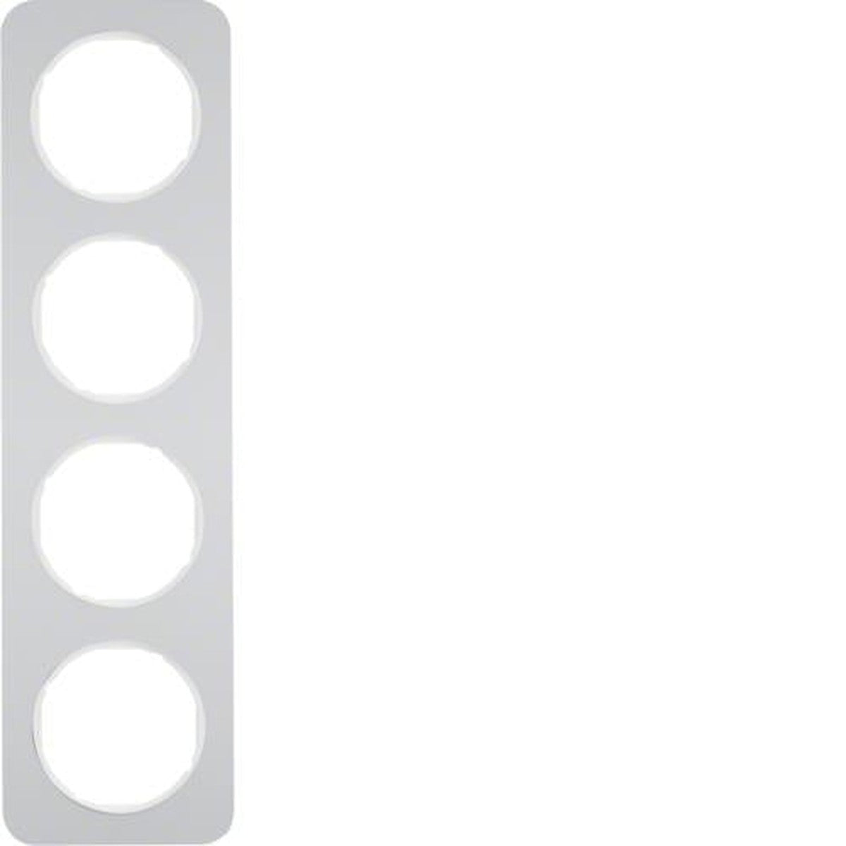 Cover frame 4-gang Berker R.1 Alu / Polar white