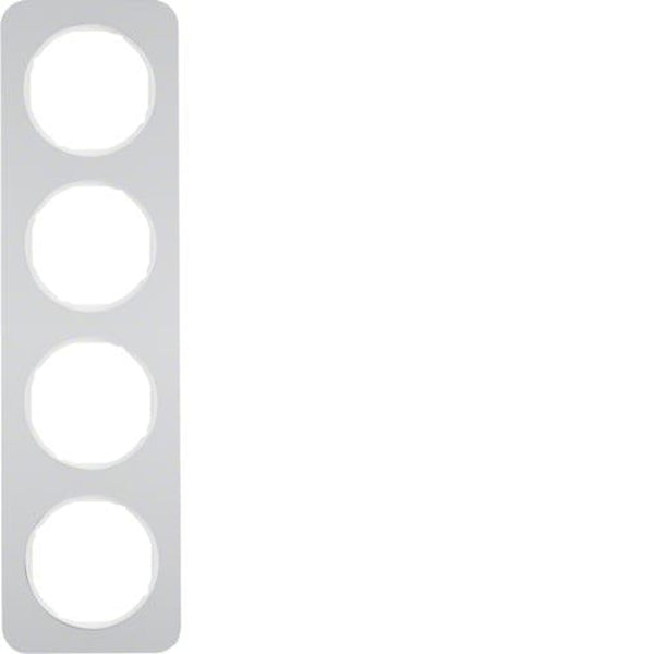 Cover frame 4-gang Berker R.1 Alu / Polar white
