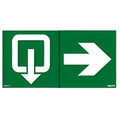 Zelfklevend pictogram voor evacuatie + pijl