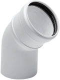 Uniflow elbow 80mm 45° PP white