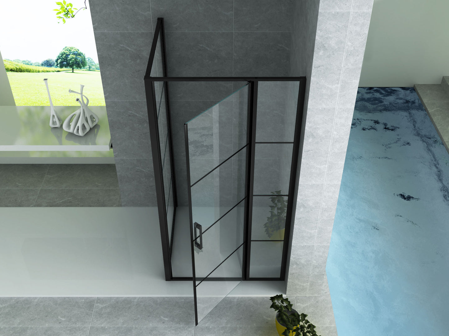 Aloni Shower Enclosure 90x140 cm - Matte Black