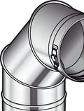 RVS Enkelwandige Bocht 45° Poujoulat Condensatie 150mm