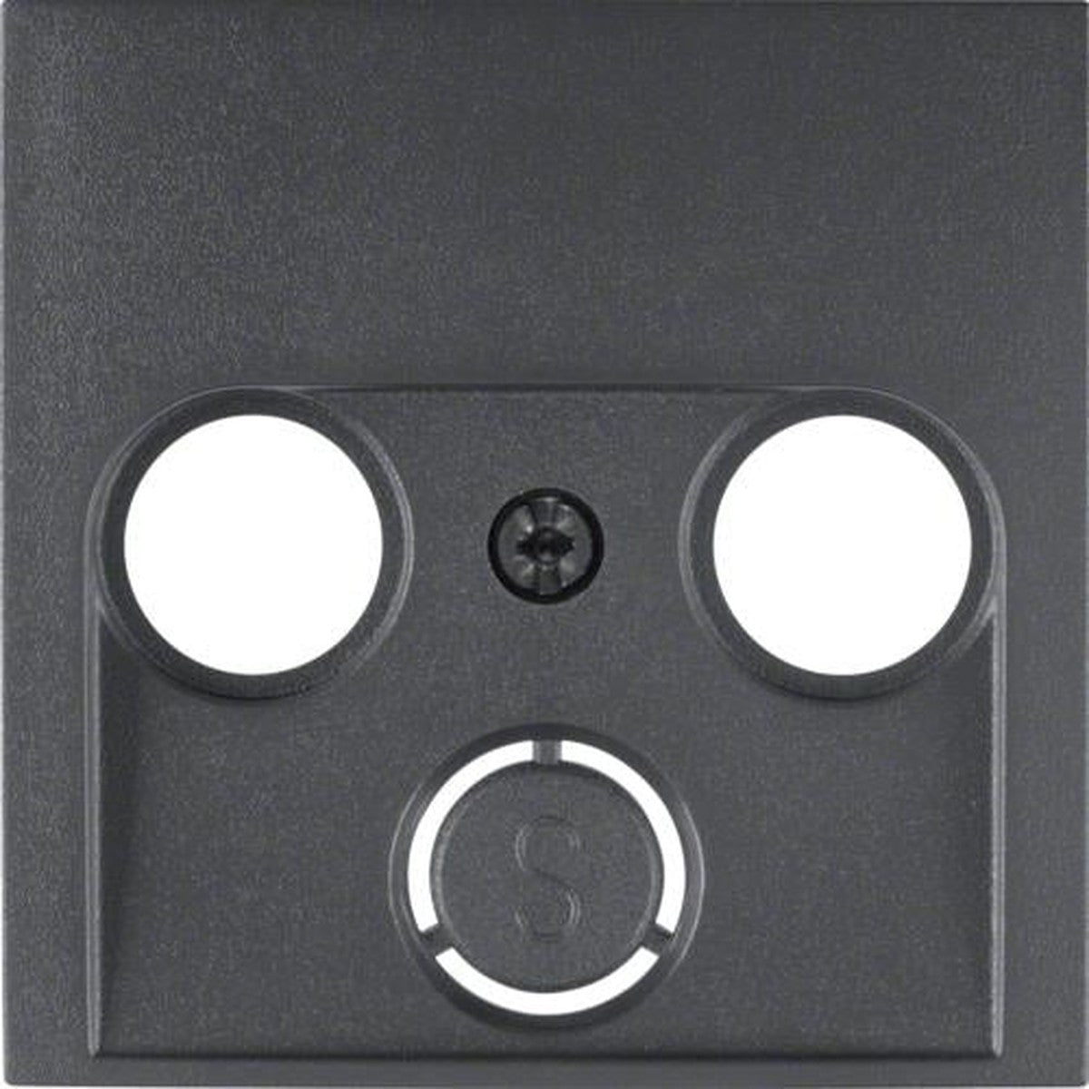 Berker Matt Anthracite 2/3 Hole Coaxial Trim Plate