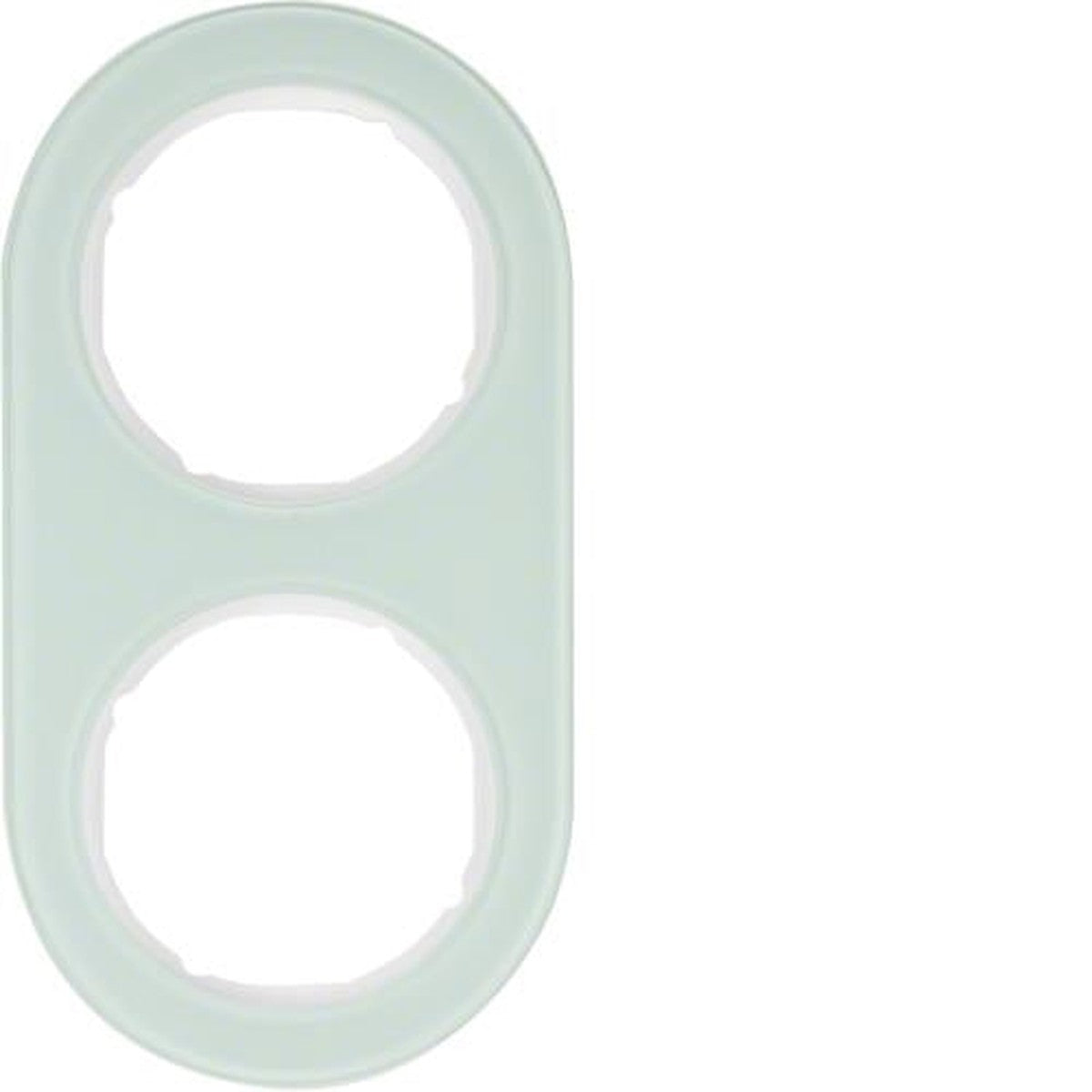 Cover frame 2-gang Berker serie R.Classic Glass, Polar white