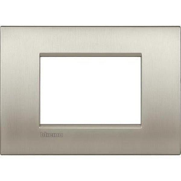 LivingLight - 3-module air cover plate Brushed Titanium