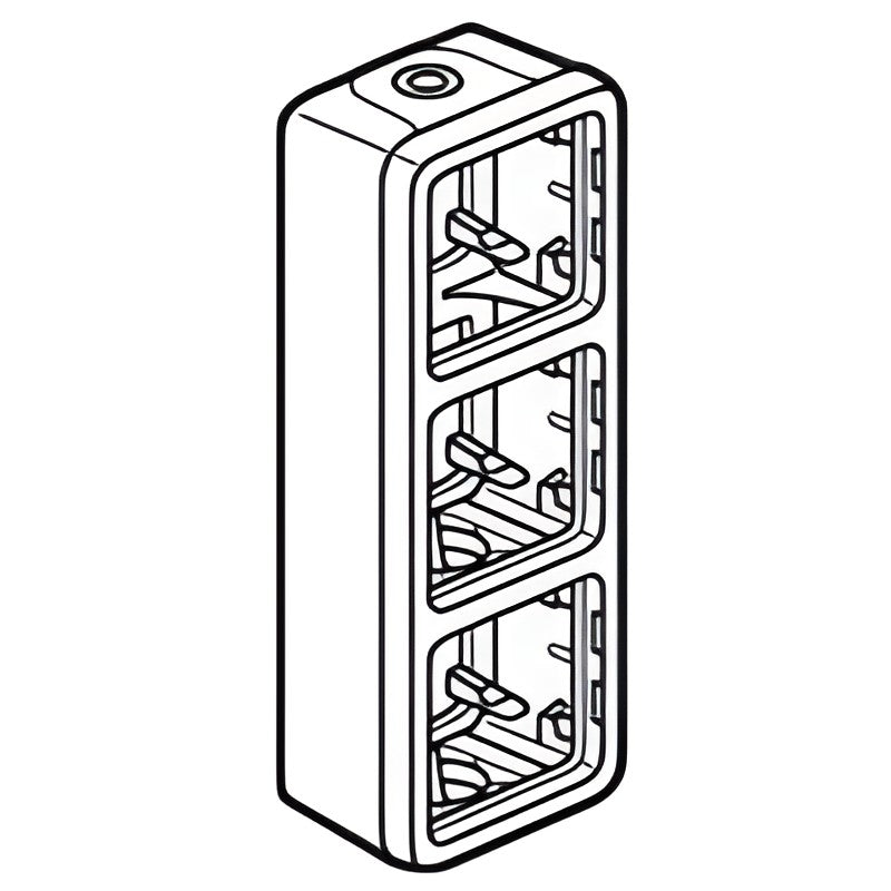 Plexo vertical three-gang enclosure two entries Grey