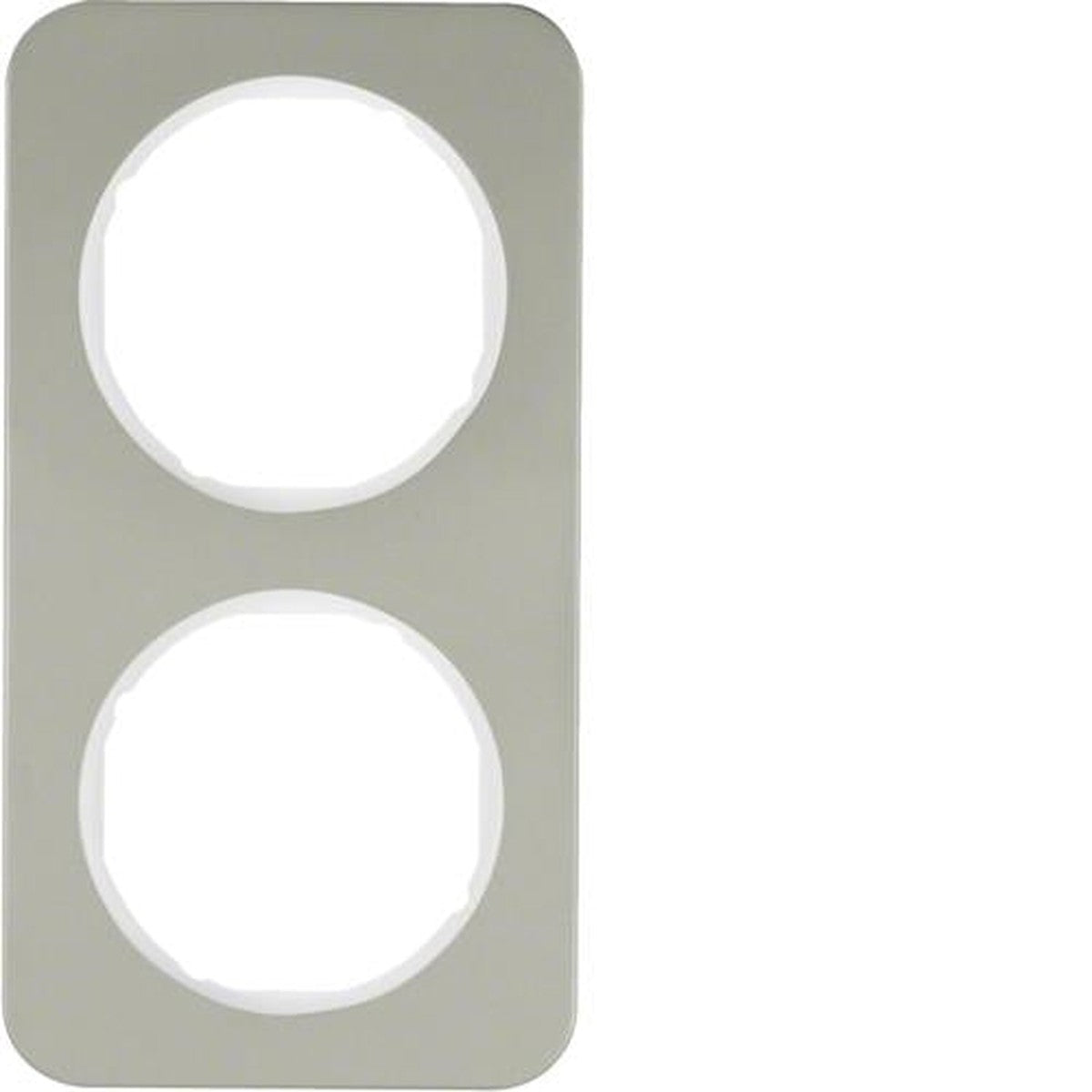 Cover plate 2-gang Berker R.1 Stainless steel / Polar white