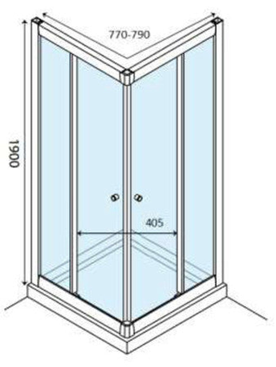 intro Star Alu instap hoek 800x800x1900 mm deur