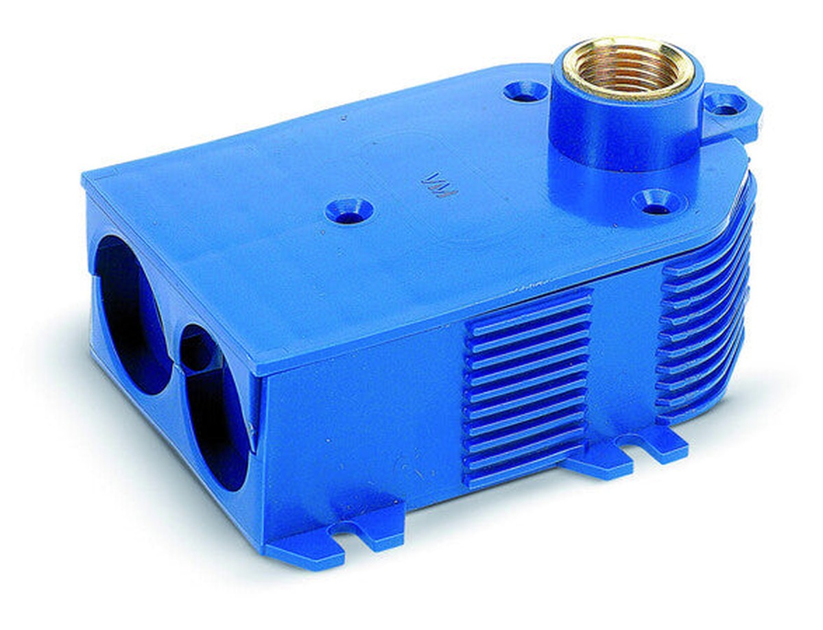 SYSTEMPEX dubbele sanitair-/verwarmingsbehuizing D3/4"M 1/2"F
