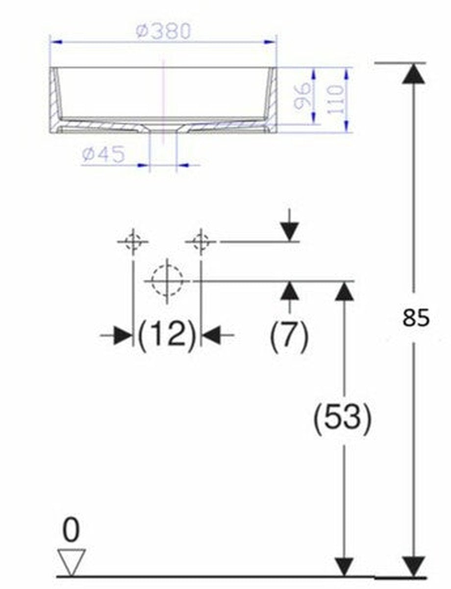 Van Marcke Collectie Java Marmeren opzetwastafel rond wit
