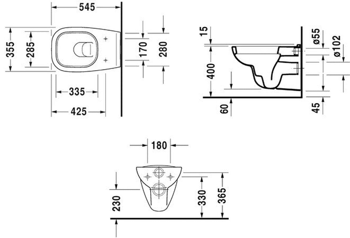 Hangend toilet Duravit D-Code compleet pakket