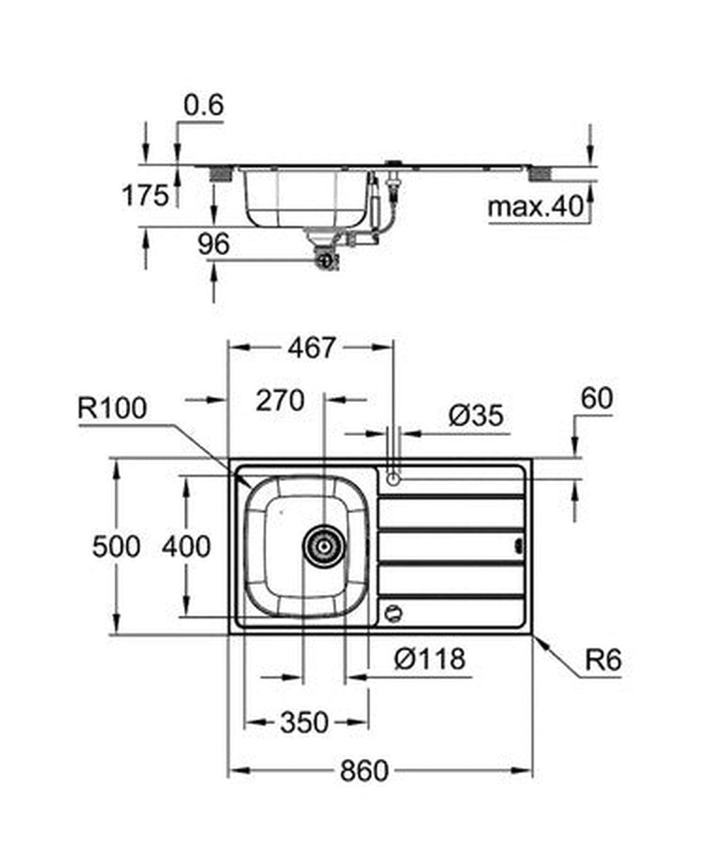 Grohe K200 eengreepsmengkraan voor spoelbak, verchroomd StarLight