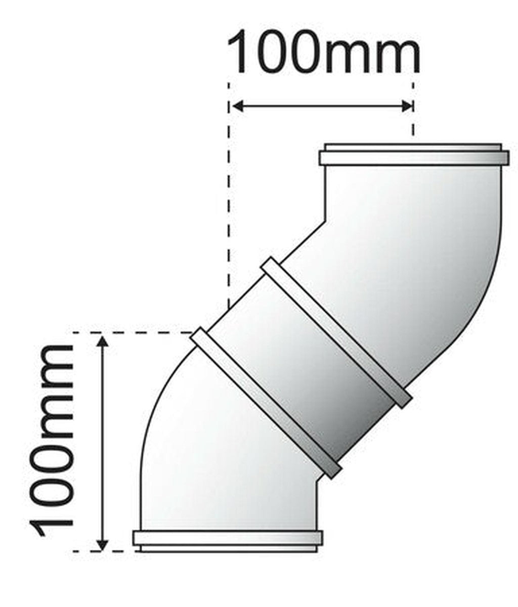 Coude 45° concentrique Bulex D60/100