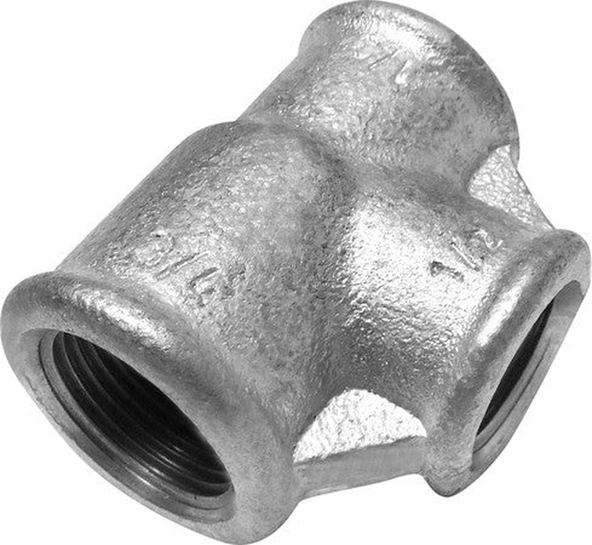 Galvanized threaded tee 3/4" x 1/2" x 3/4"