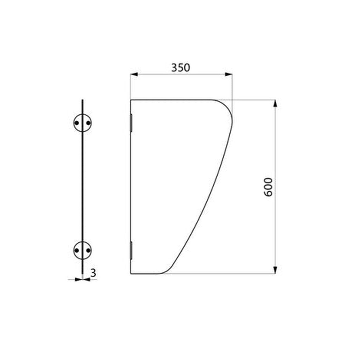Paroi d'urinoir en inox bactériostatique