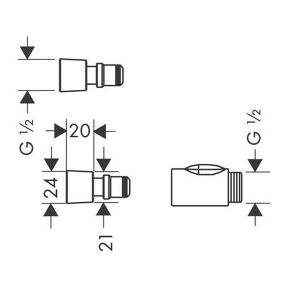Hansgrohe 1/2" Black Quick Connector