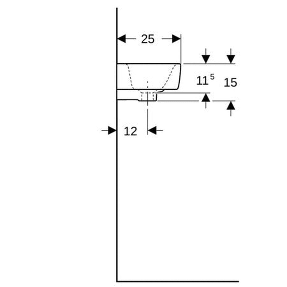 Lavabo Geberit Selnova 40x25 cm avec trou robinet à droite