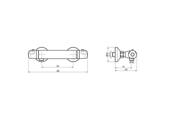 VOLGA Chrome Thermostatic Shower Mixer