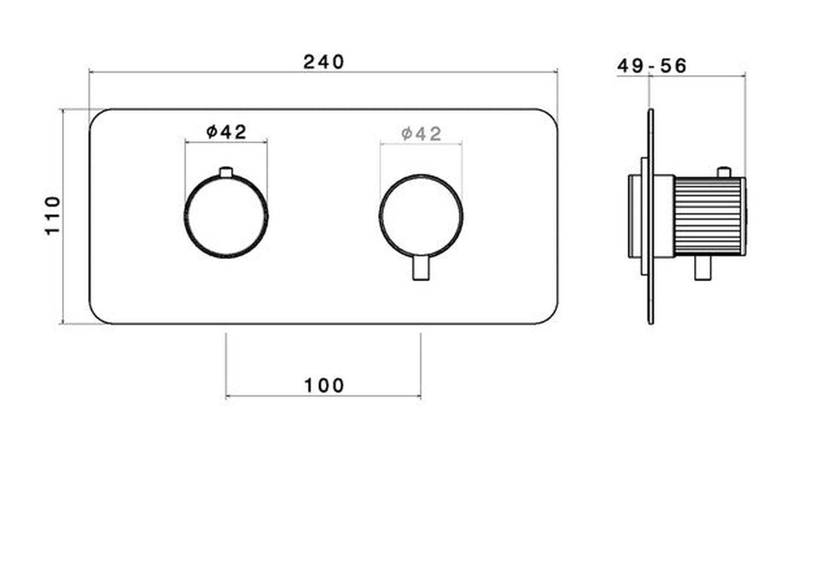 Van Marcke Ondine parties apparentes uniquement pour mitigeur douche thermostatique encastré noir mat