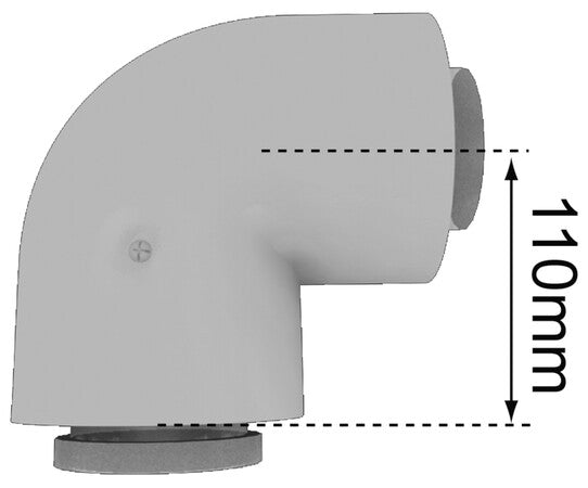 Coude 90° concentrique Bulex D80/125