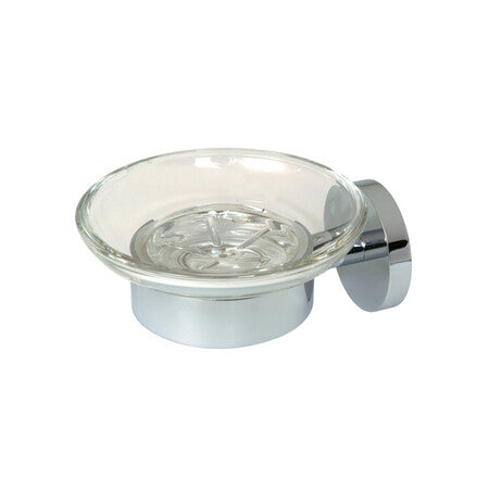 Van Marcke Frea soap dish brass and glass wall mounted chrome