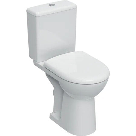 WC au sol surélevé Rimfree Geberit - siège blanc