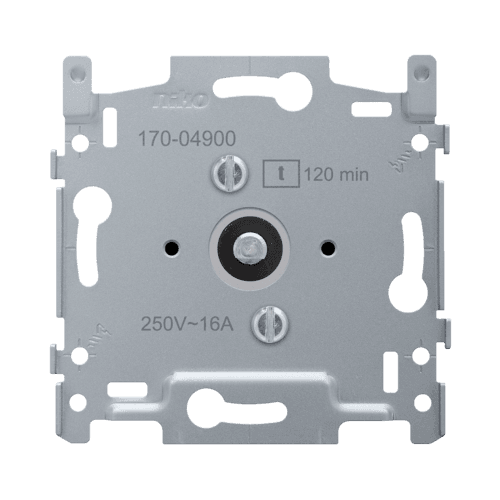 Socle pour minuterie bipolaire réglable jusqu'à 120 min, 16 A, fixation par vis