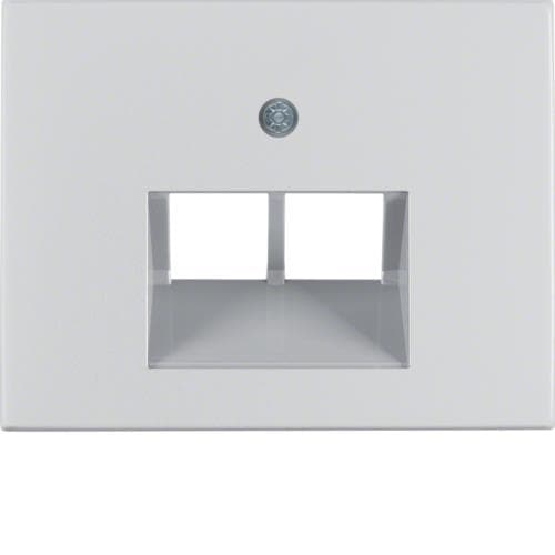 Enjoliveur pour prise informatique double Berker K.5 Alu