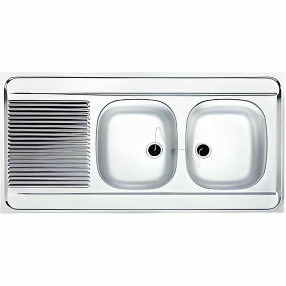 Franke MAN 721 évier 1200x600 2 bacs réversible vidage manuel inox + siphon