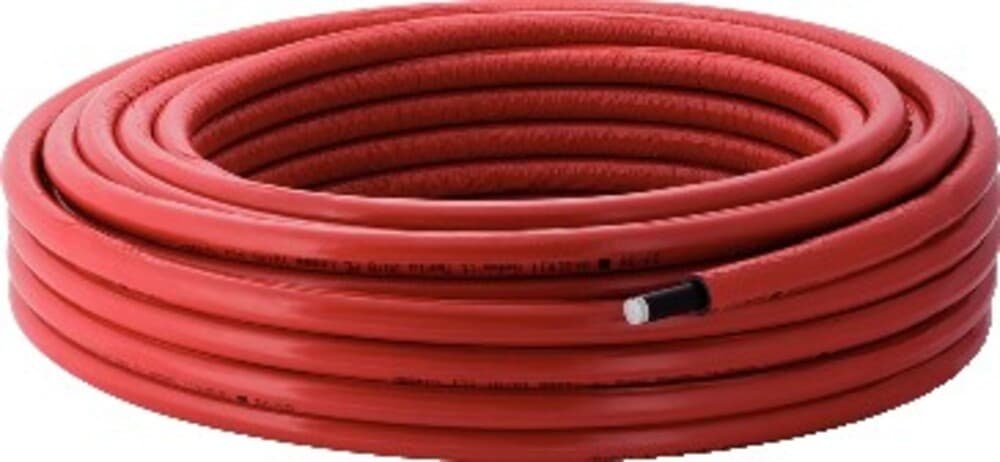 Geberit Mepla tube multicouche pré-isolé rond rouge 6mm D26 rouleau 25m