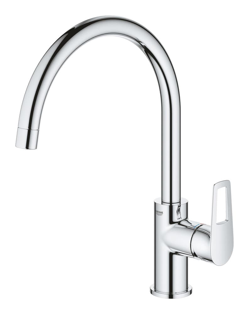 Grohe BauLoop mitigeur évier bec haut monotrou Longlife chromé