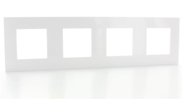 Valena plaque 4 postes horizontal - vertical entraxe 71mm Blanc Rose en Or