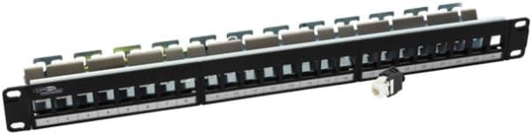 Panneau de brassage vide 24 ports + 26 x keystones sans outil UTP cat5 avec support de câbles