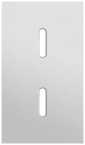 Plaque de recouvrement double, verticale 60 mm d'entraxe, pour deux fonctions de commutation simple, Niko Rocker alu grey brushed