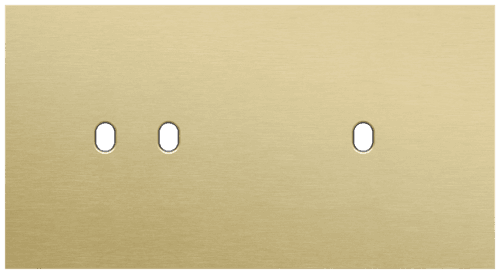 Plaque de recouvrement double, horizontale 71 mm d'entraxe, pour une fonction de commutation double et une fonction de commutation simple, Niko Toggle alu gold brushed