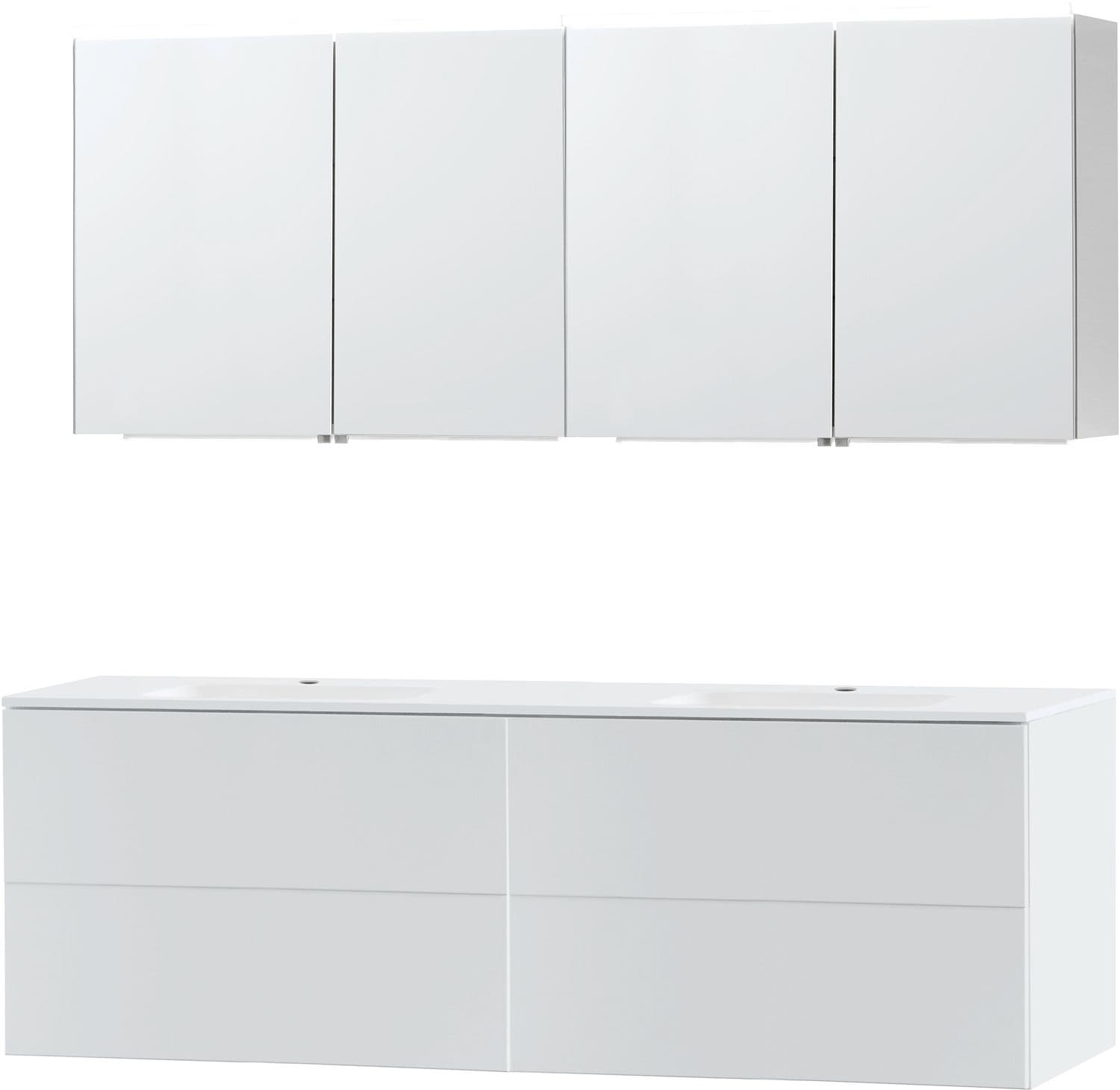 MEUBLE PURO DUO BLANC 180 MARBRE SYNTHETIQUE ARMOIRE TOILLETTE