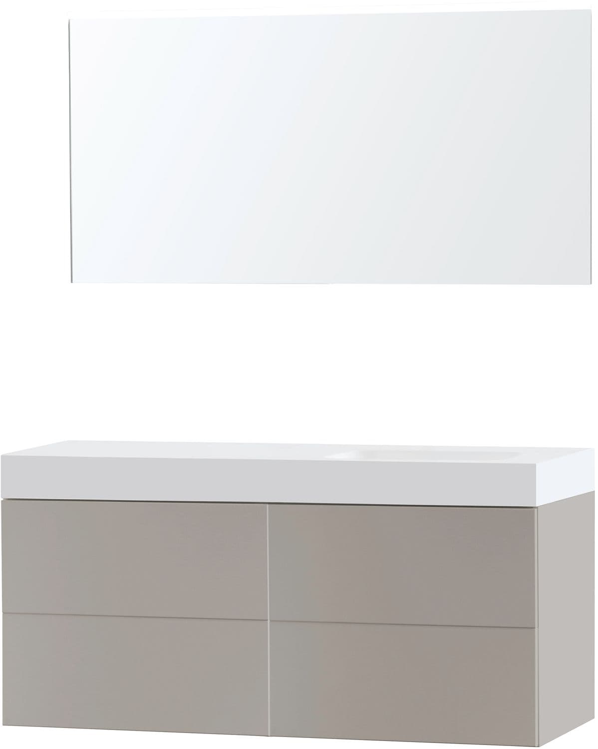 MEUBLE PURO SOLO GRIS ASYMETRIQUE 140 DROITE SOLID PURO MIROIR