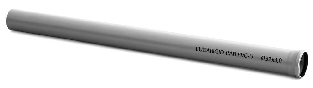 Kabelwerk Eupen EucarigidRAB tube d'évacuation PVCU 90x3,0 BENOR L 1 m gris