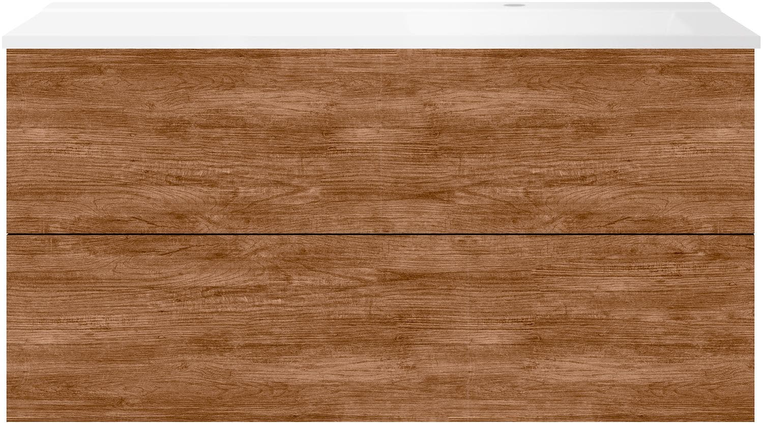 SOUS MEUBLE COFFEE 2 TIROIRS 120 TECTONA DECOR CANNELLE+LAVABO DROITE BLANC MAT