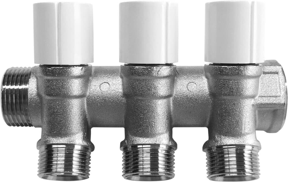SYSTEMPEX collecteur 3/4MF robinet clic bleu-rouge D16 M22 3circuits